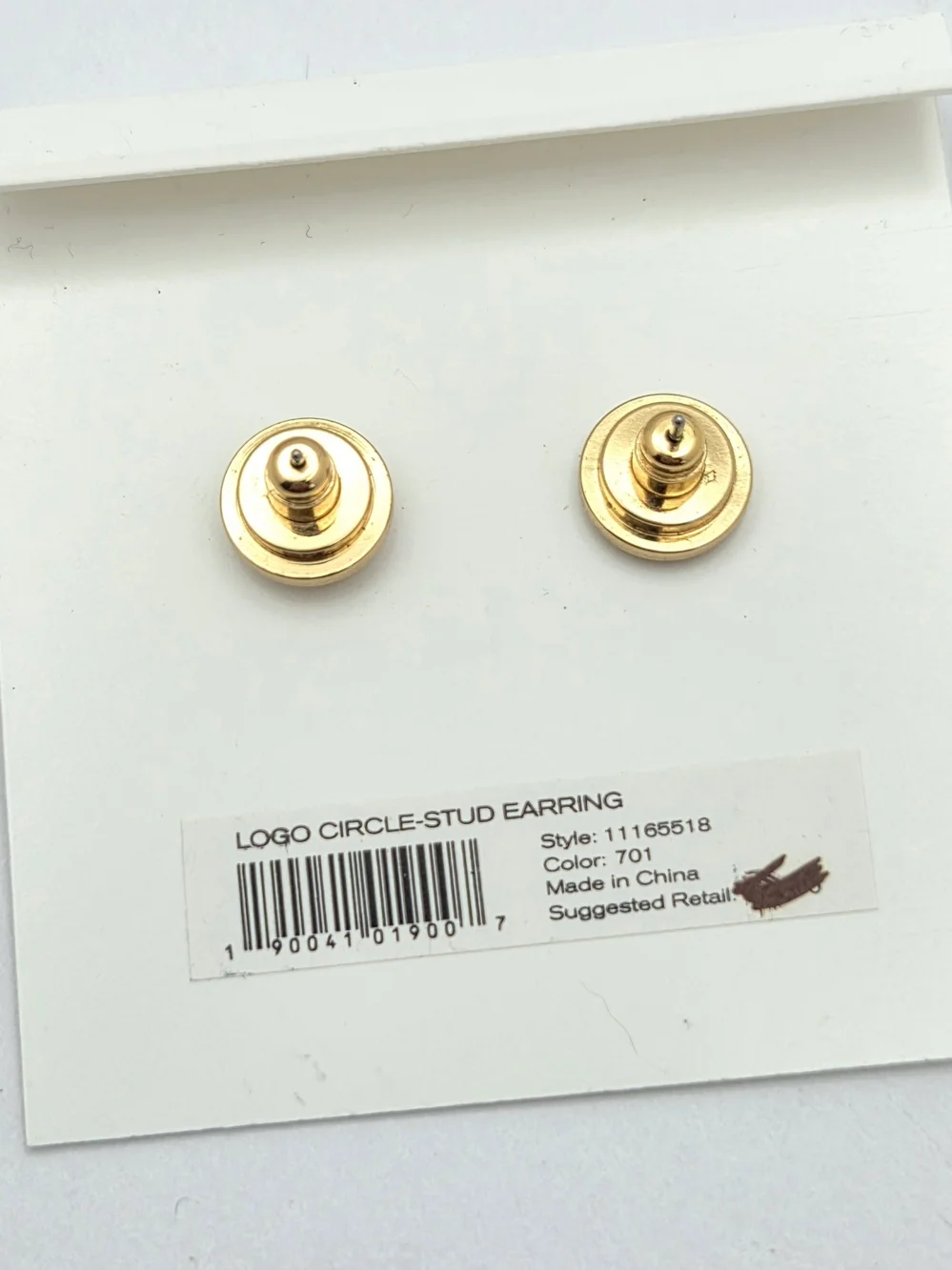 Tory Burch Gold Tone Miller Logo Circle Stud Earrings NWT